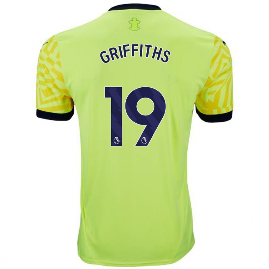 Men Football Alice Griffiths #19 Yellow Away Jersey 2024/25 T-Shirt Canada