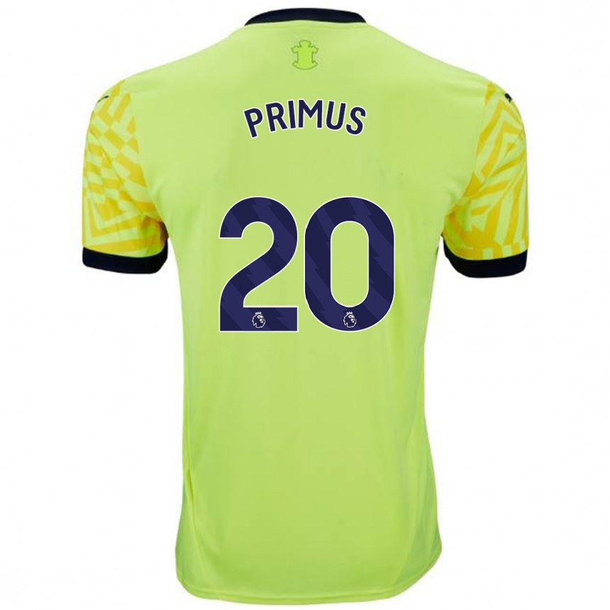 Homme Football Maillot Atlanta Primus #20 Jaune Tenues Extérieur 2024/25 Canada