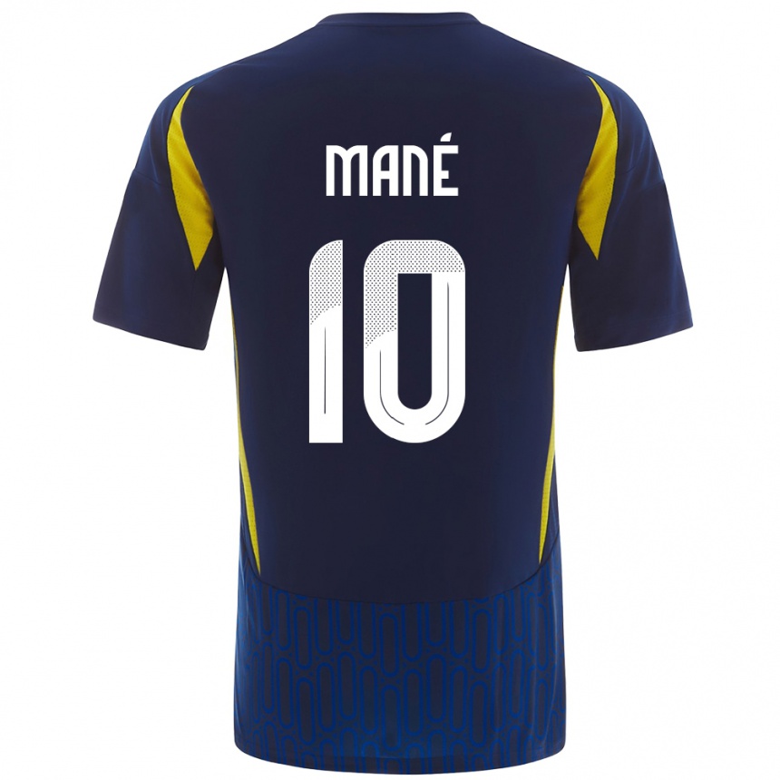 Men Football Sadio Mane #10 Blue Yellow Away Jersey 2024/25 T-Shirt Canada