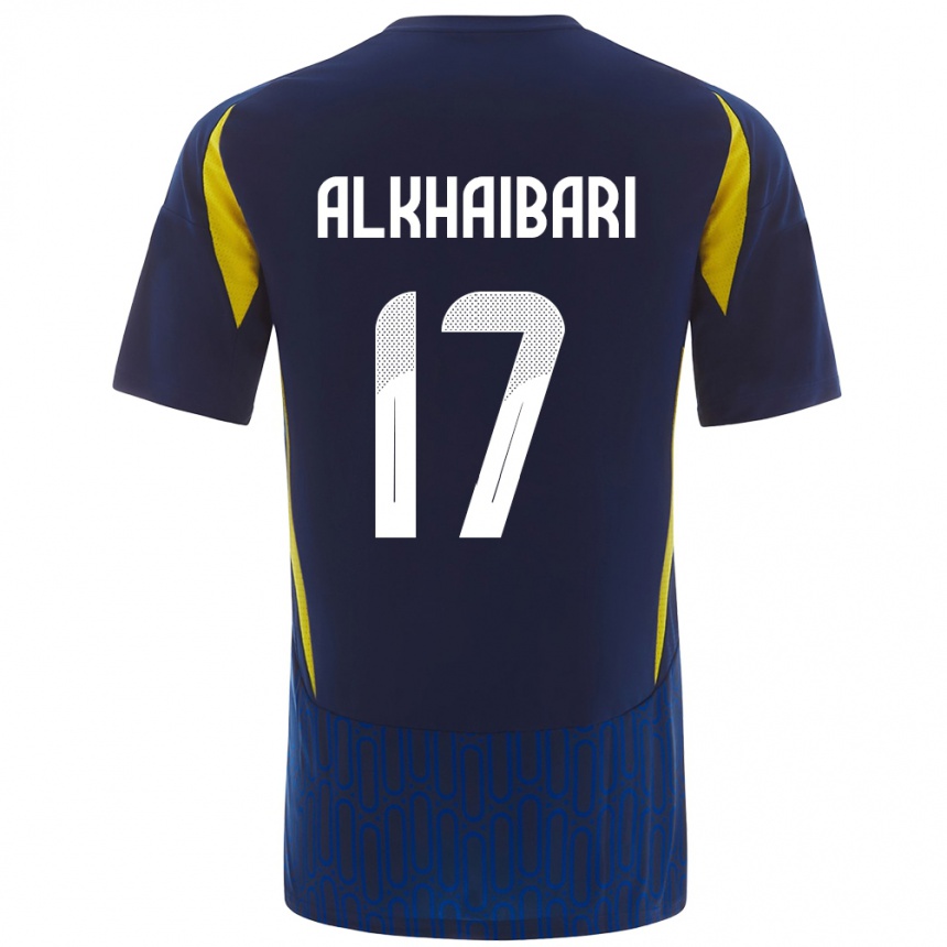 Men Football Abdullah Al-Khaibari #17 Blue Yellow Away Jersey 2024/25 T-Shirt Canada