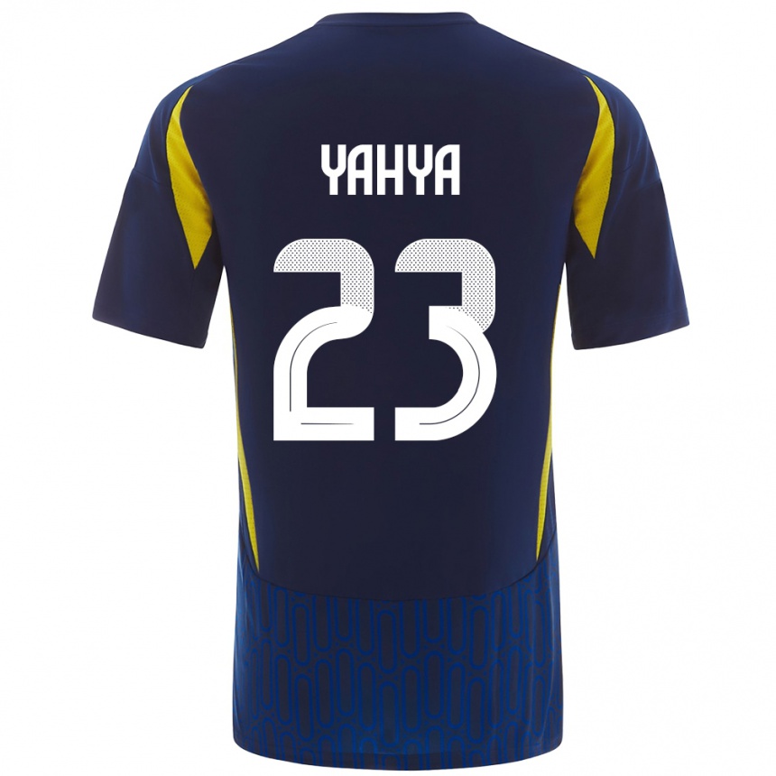 Men Football Ayman Yahya #23 Blue Yellow Away Jersey 2024/25 T-Shirt Canada