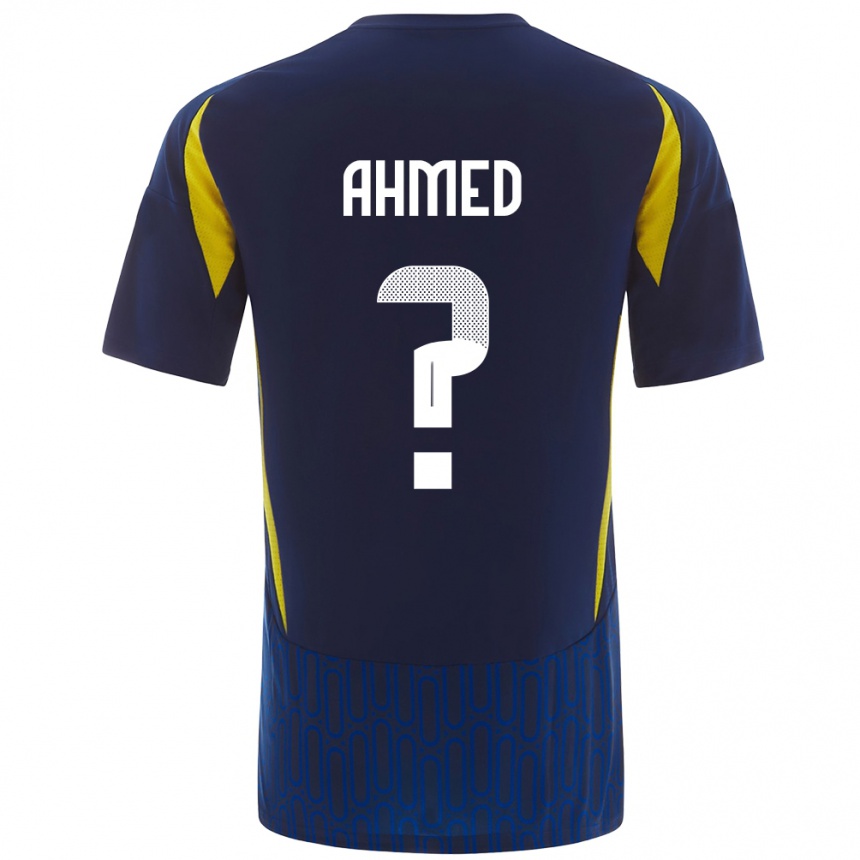 Men Football Al Anood Ahmed #0 Blue Yellow Away Jersey 2024/25 T-Shirt Canada