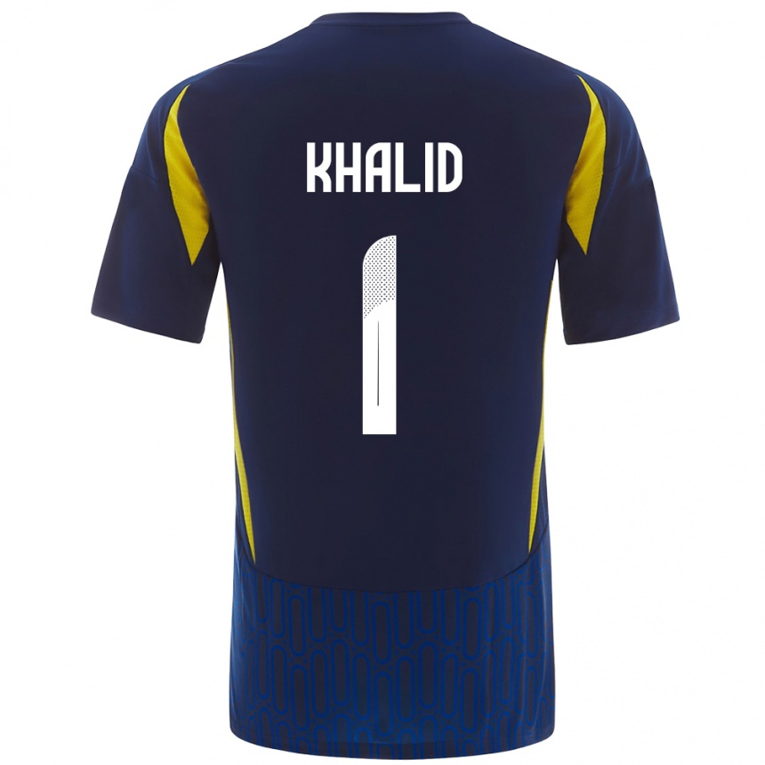 Men Football Sara Khalid #1 Blue Yellow Away Jersey 2024/25 T-Shirt Canada