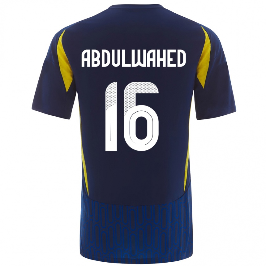 Men Football Ghader Abdulwahed #16 Blue Yellow Away Jersey 2024/25 T-Shirt Canada