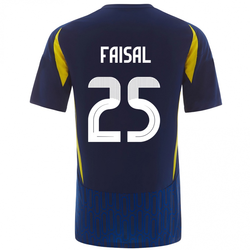 Men Football Samira Faisal #25 Blue Yellow Away Jersey 2024/25 T-Shirt Canada