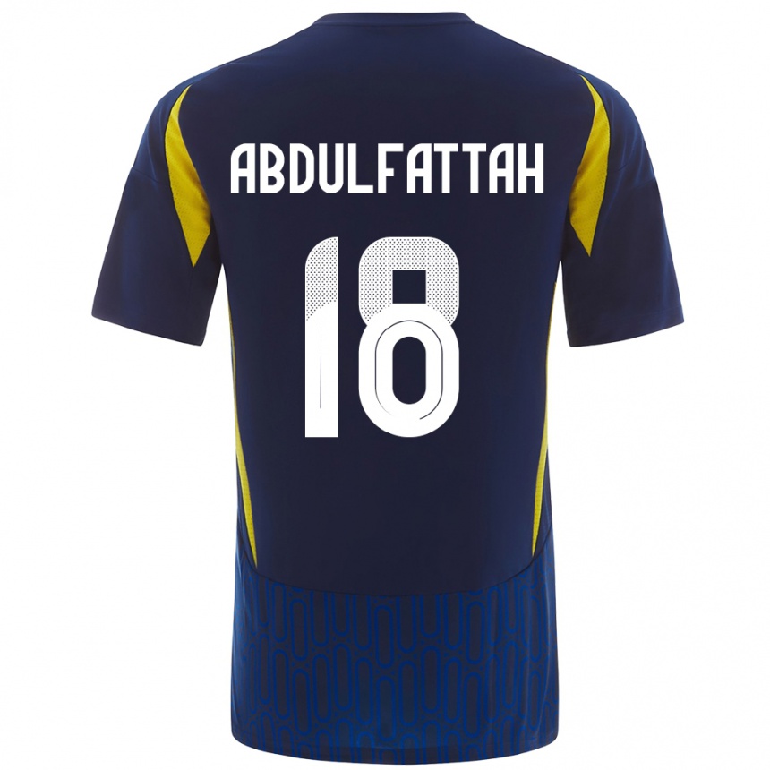 Men Football Abdulfattah Adam #18 Blue Yellow Away Jersey 2024/25 T-Shirt Canada