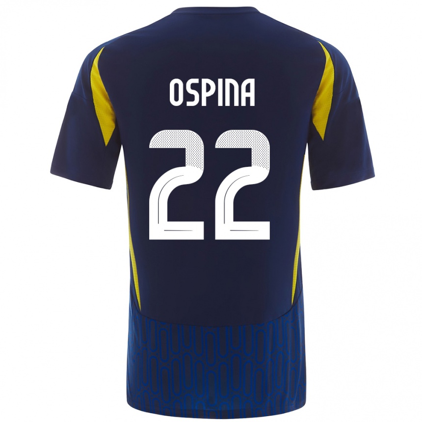 Men Football David Ospina #22 Blue Yellow Away Jersey 2024/25 T-Shirt Canada