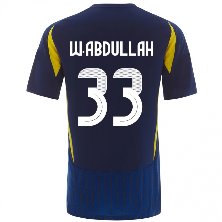 Men Football Waleed Abdullah #33 Blue Yellow Away Jersey 2024/25 T-Shirt Canada