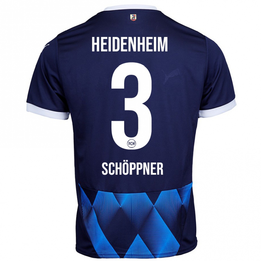 Homme Football Maillot Jan Schöppner #3 Bleu Marine Foncé Tenues Extérieur 2024/25 Canada