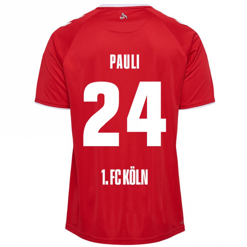 Men Football Julian Pauli #24 Red White Away Jersey 2024/25 T-Shirt Canada