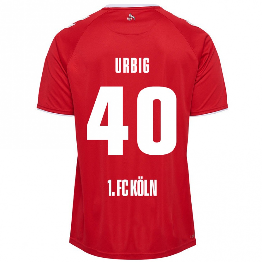 Men Football Jonas Urbig #40 Red White Away Jersey 2024/25 T-Shirt Canada