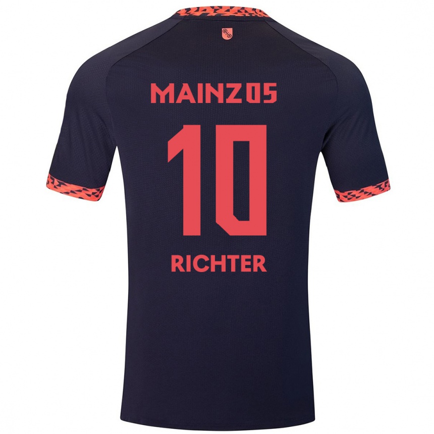 Men Football Marco Richter #10 Blue Coral Red Away Jersey 2024/25 T-Shirt Canada