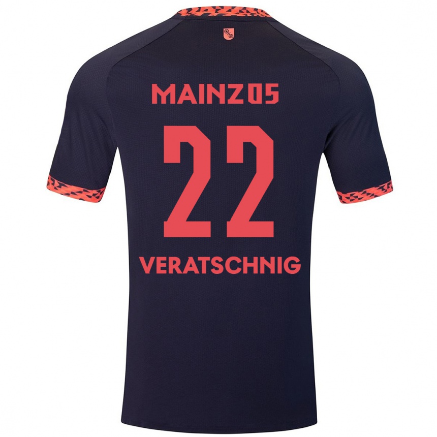 Men Football Nikolas Veratschnig #22 Blue Coral Red Away Jersey 2024/25 T-Shirt Canada