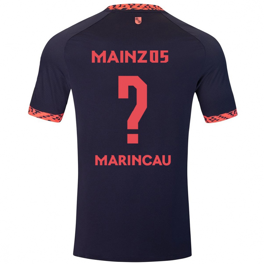 Men Football Emanuel Marincău #0 Blue Coral Red Away Jersey 2024/25 T-Shirt Canada