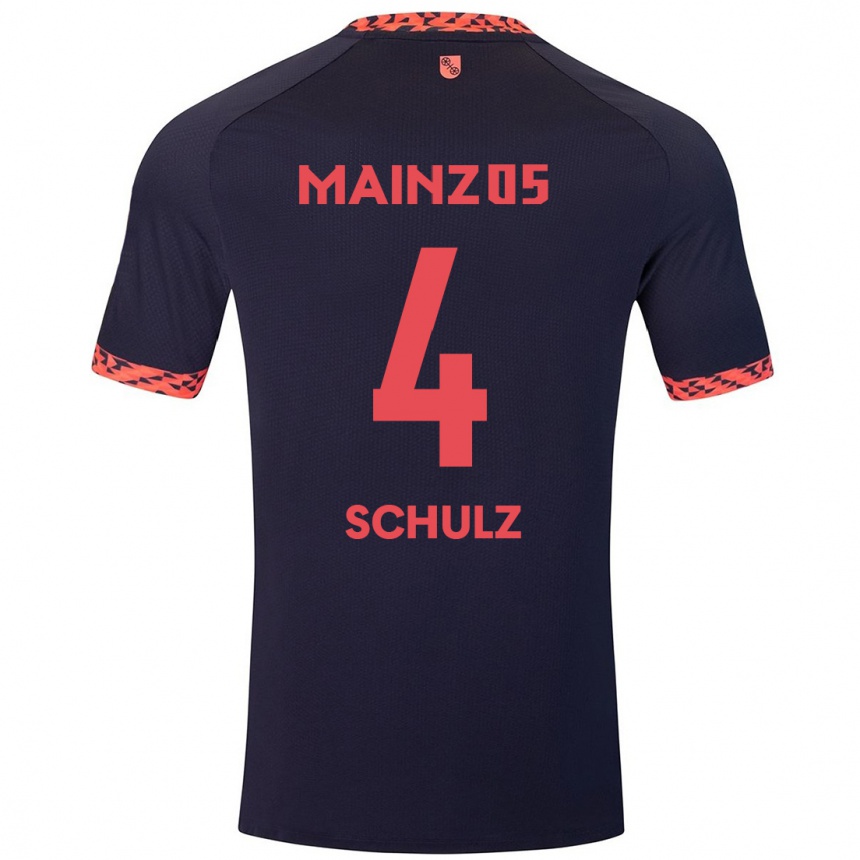 Men Football Philipp Schulz #4 Blue Coral Red Away Jersey 2024/25 T-Shirt Canada