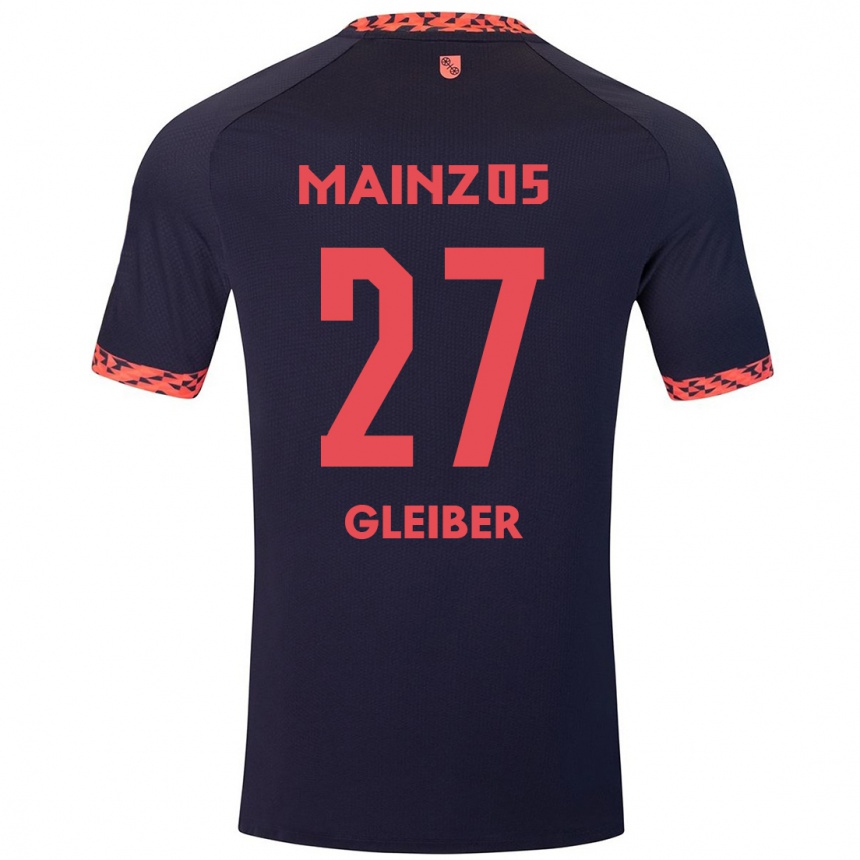 Men Football Daniel Gleiber #27 Blue Coral Red Away Jersey 2024/25 T-Shirt Canada