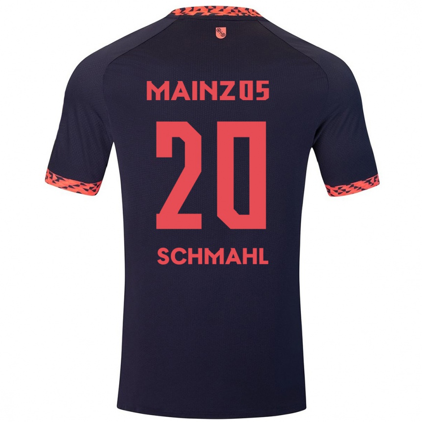 Men Football Laura Schmahl #20 Blue Coral Red Away Jersey 2024/25 T-Shirt Canada