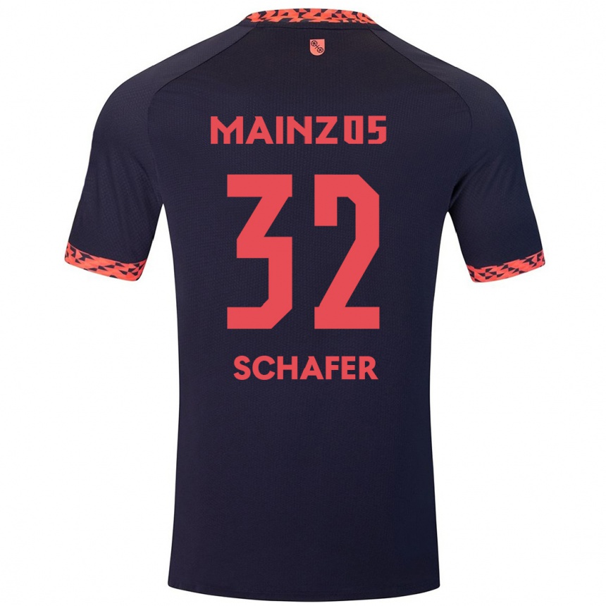 Men Football Ann-Christin Schäfer #32 Blue Coral Red Away Jersey 2024/25 T-Shirt Canada