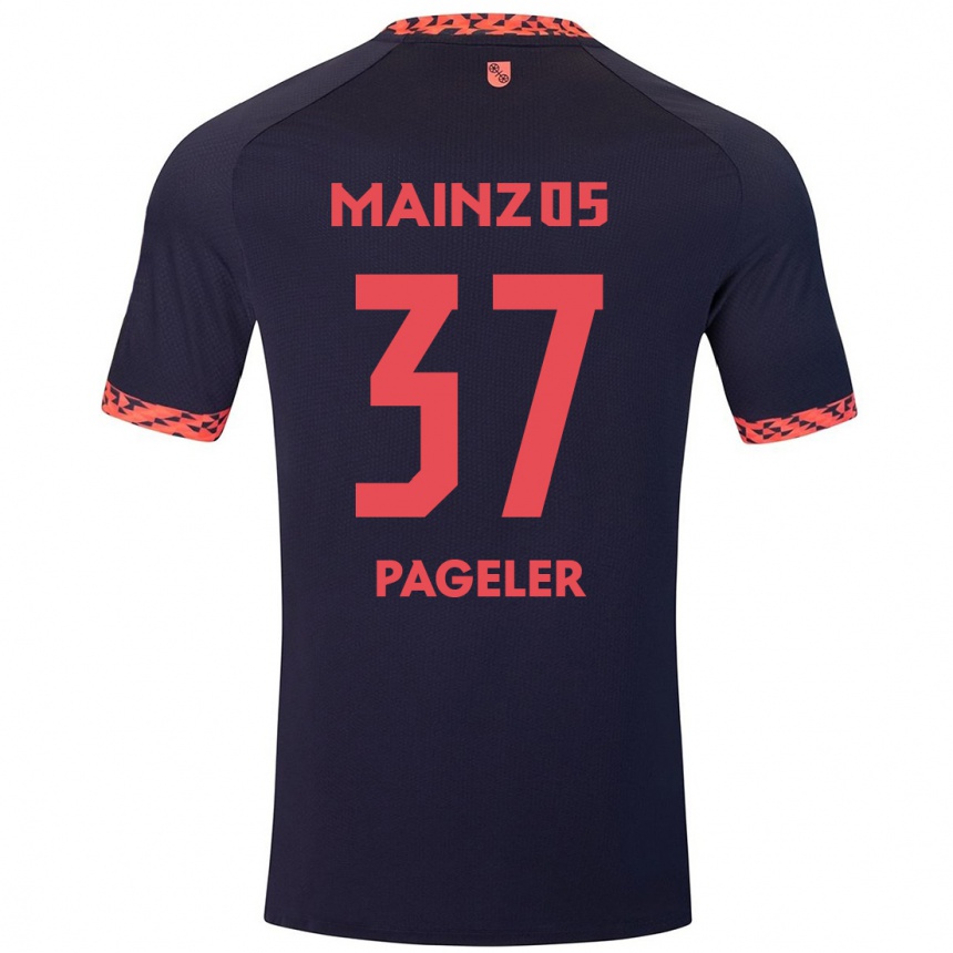 Men Football Maja Pageler #37 Blue Coral Red Away Jersey 2024/25 T-Shirt Canada