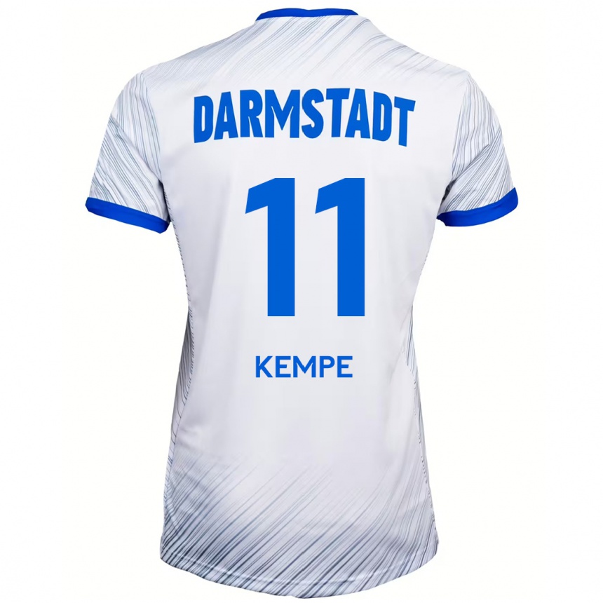 Men Football Tobias Kempe #11 White Blue Away Jersey 2024/25 T-Shirt Canada