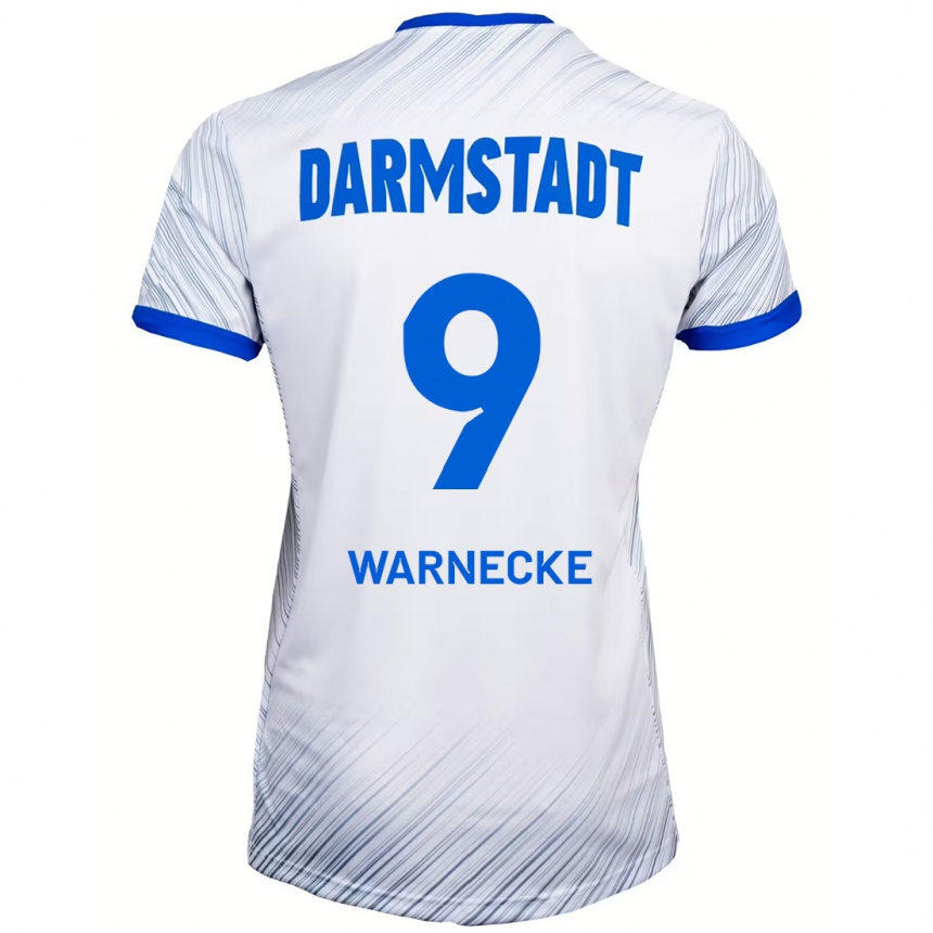 Men Football Ben Warnecke #9 White Blue Away Jersey 2024/25 T-Shirt Canada