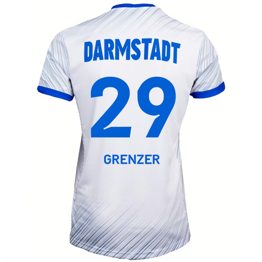 Men Football Mika Grenzer #29 White Blue Away Jersey 2024/25 T-Shirt Canada