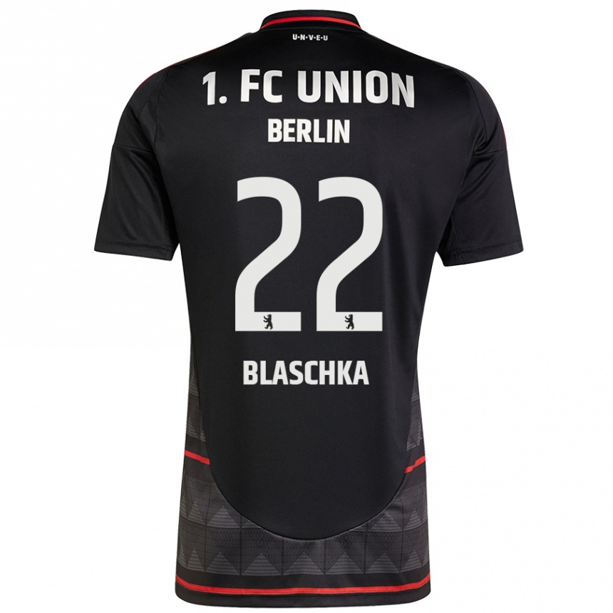 Men Football Anouk Blaschka #22 Black Away Jersey 2024/25 T-Shirt Canada