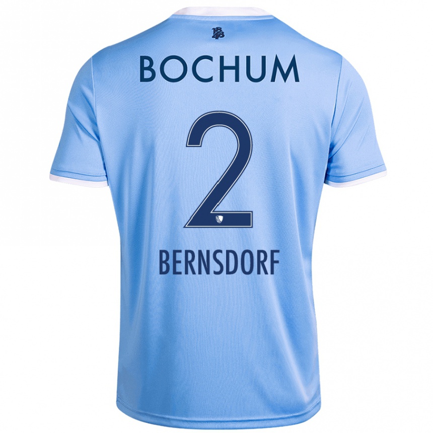 Men Football Luca Bernsdorf #2 Sky Blue Away Jersey 2024/25 T-Shirt Canada