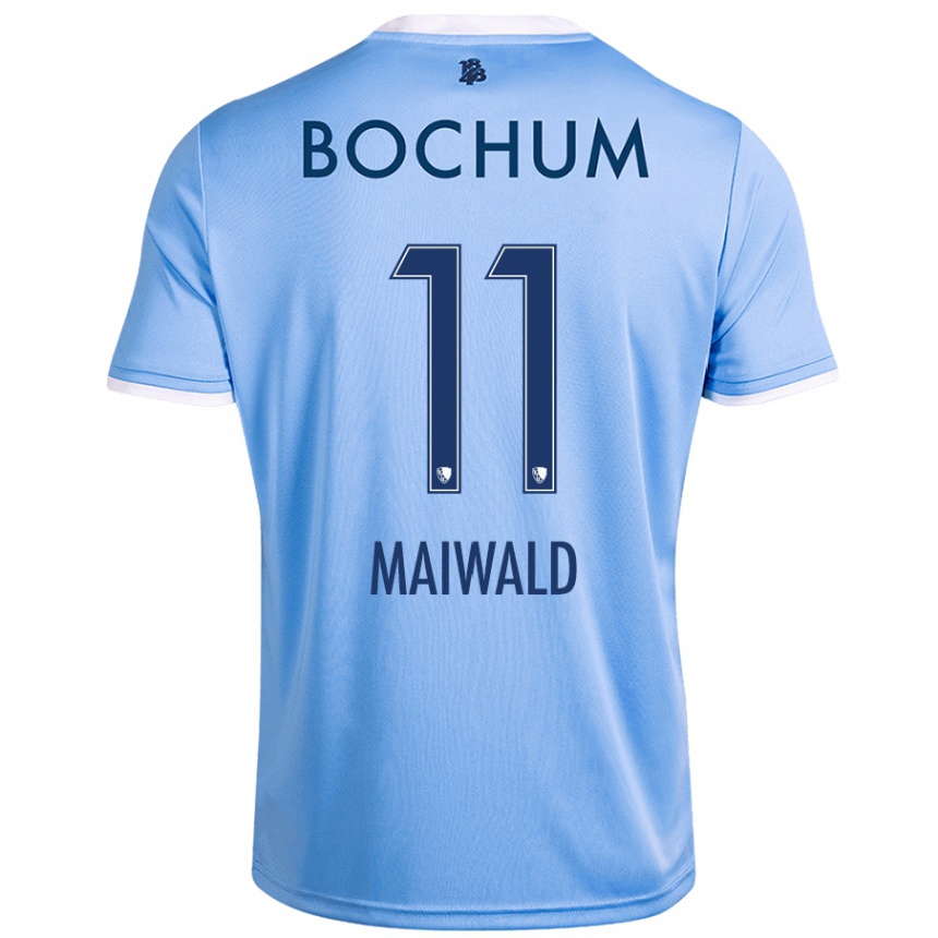 Men Football Anna Maiwald #11 Sky Blue Away Jersey 2024/25 T-Shirt Canada