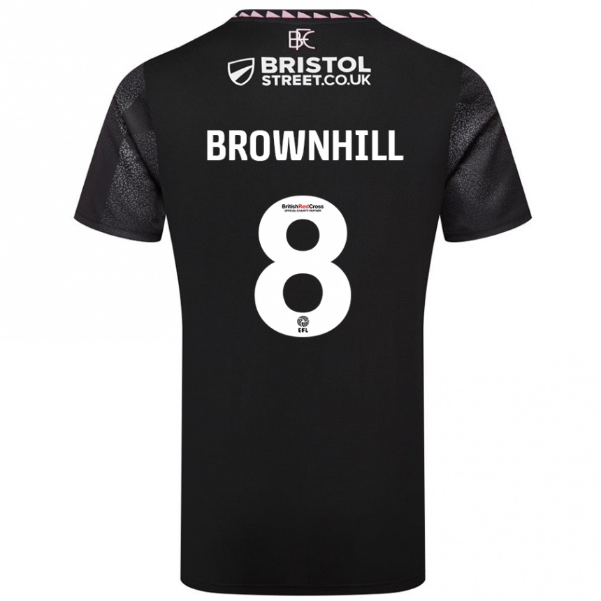 Men Football Josh Brownhill #8 Black Away Jersey 2024/25 T-Shirt Canada