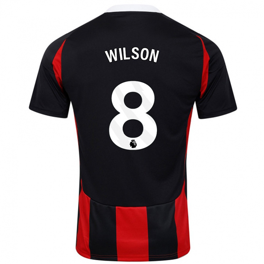 Men Football Harry Wilson #8 Black Red Away Jersey 2024/25 T-Shirt Canada