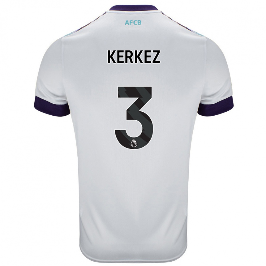 Men Football Milos Kerkez #3 White Green Purple Away Jersey 2024/25 T-Shirt Canada