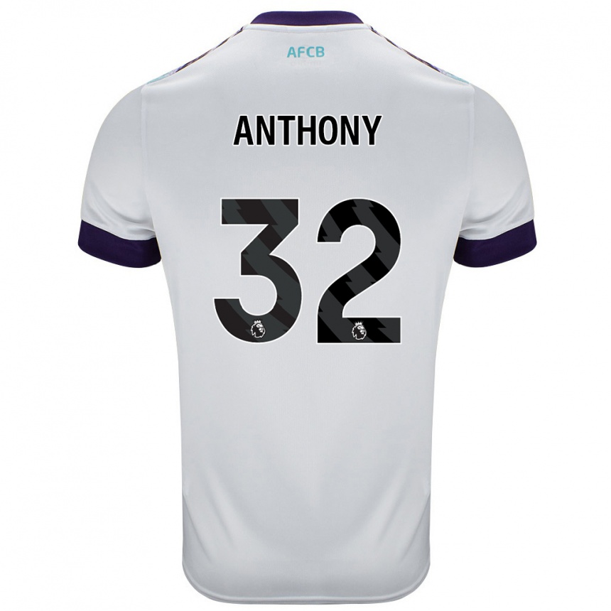 Homme Football Maillot Jaidon Anthony #32 Blanc Vert Violet Tenues Extérieur 2024/25 Canada