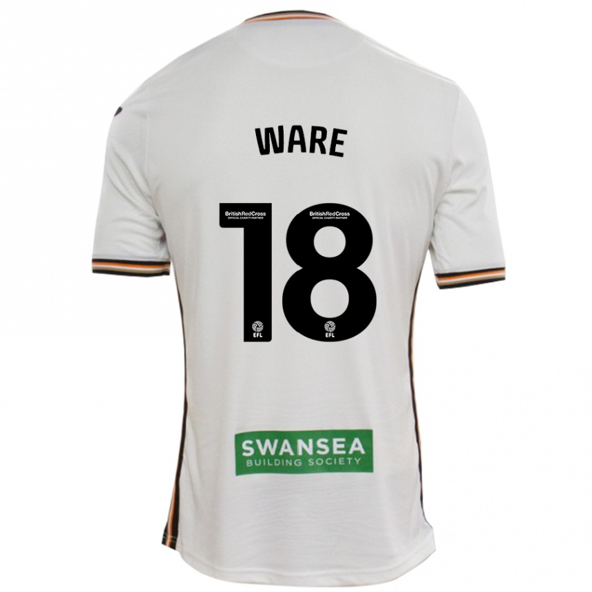 Women Football Phoebe Ware #18 White Home Jersey 2024/25 T-Shirt Canada