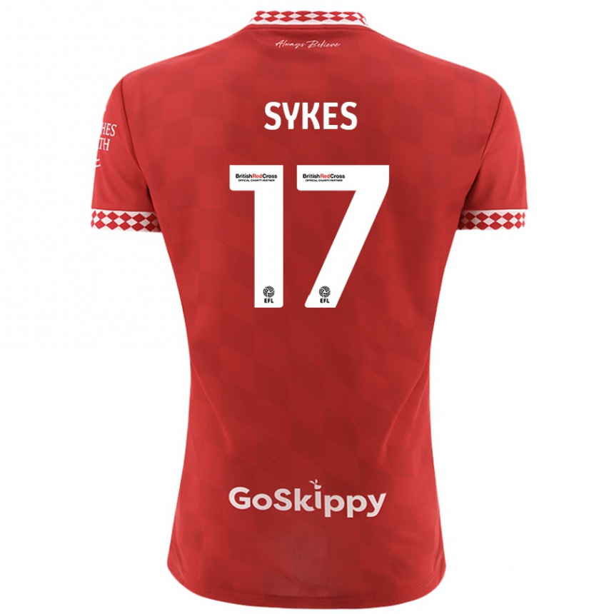 Women Football Mark Sykes #17 Red Home Jersey 2024/25 T-Shirt Canada