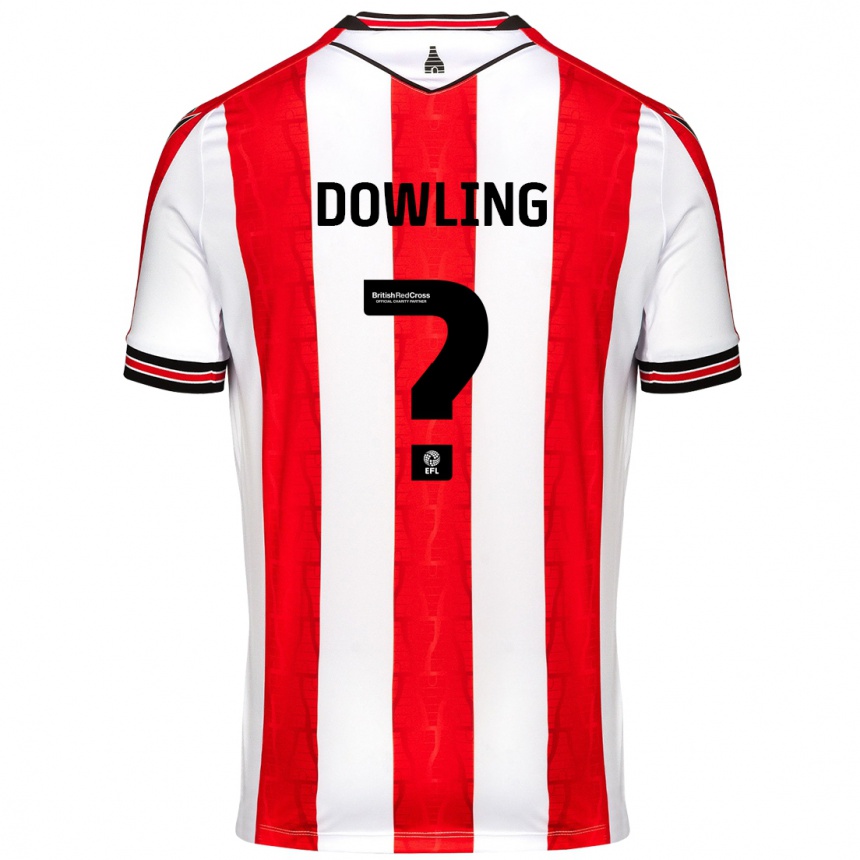 Women Football Will Dowling #0 Red White Home Jersey 2024/25 T-Shirt Canada