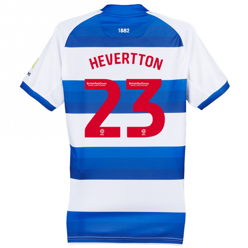 Women Football Hevertton #23 White Blue Home Jersey 2024/25 T-Shirt Canada