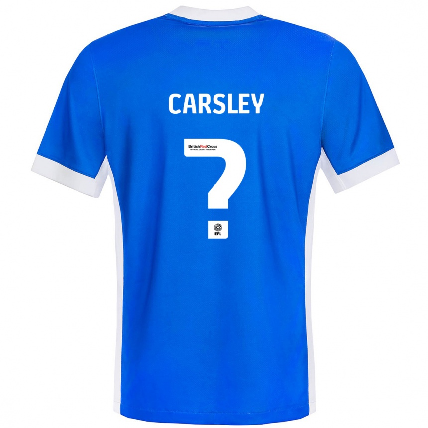 Women Football Luke Carsley #0 Blue White Home Jersey 2024/25 T-Shirt Canada