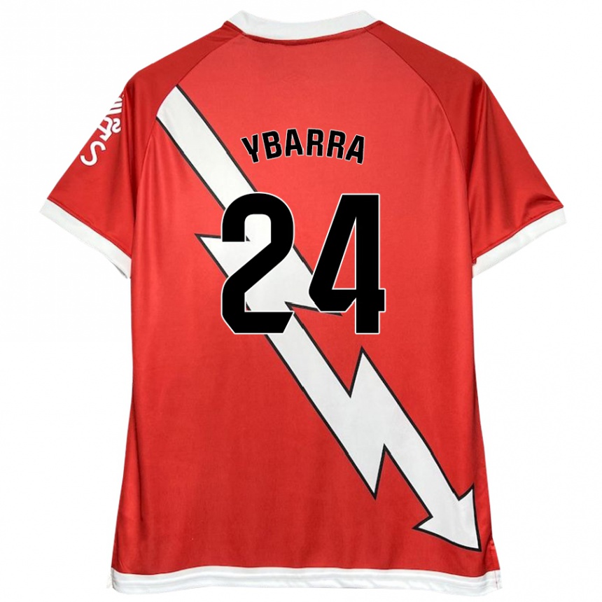 Women Football Juan Ybarra #24 White Red Home Jersey 2024/25 T-Shirt Canada