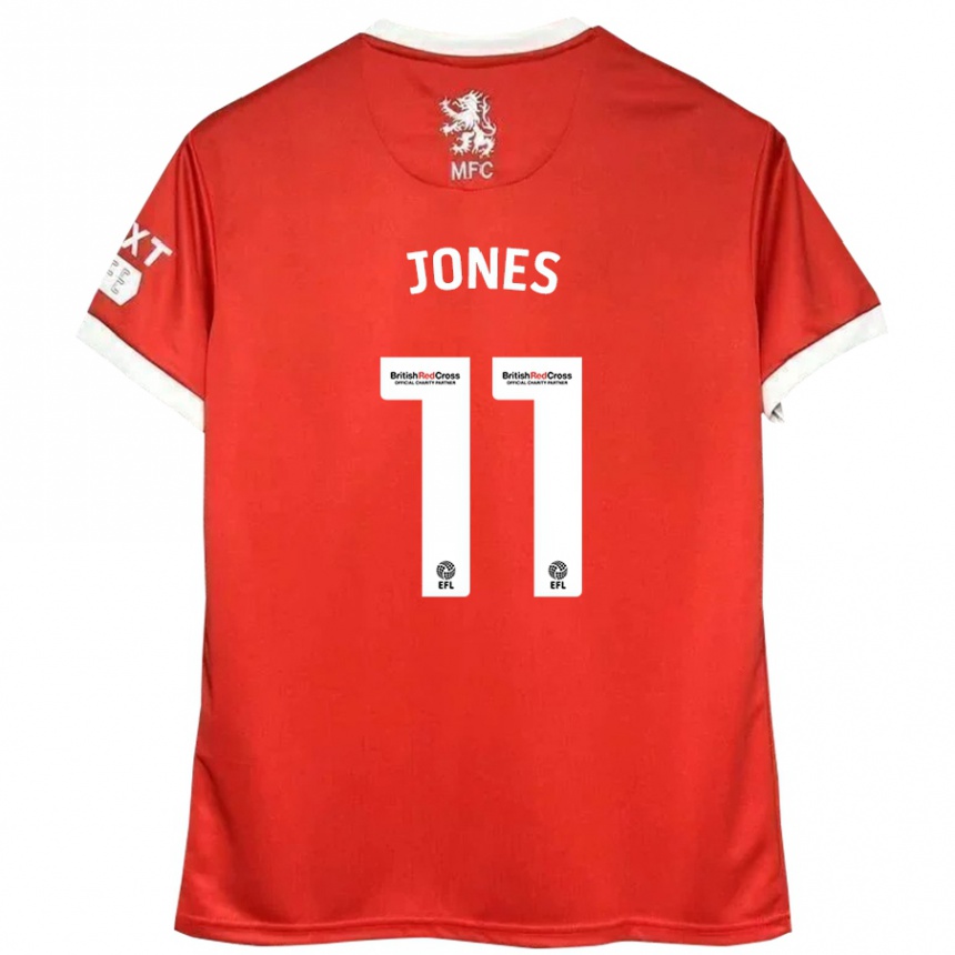 Women Football Isaiah Jones #11 Red White Home Jersey 2024/25 T-Shirt Canada