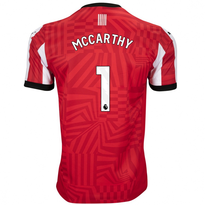 Women Football Alex Mccarthy #1 Red White Home Jersey 2024/25 T-Shirt Canada