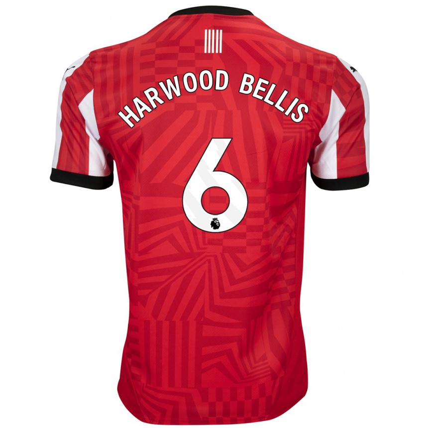 Women Football Taylor Harwood-Bellis #6 Red White Home Jersey 2024/25 T-Shirt Canada