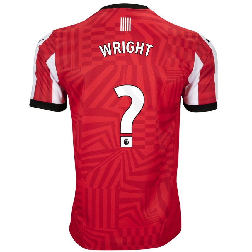 Women Football Josh Wright #0 Red White Home Jersey 2024/25 T-Shirt Canada