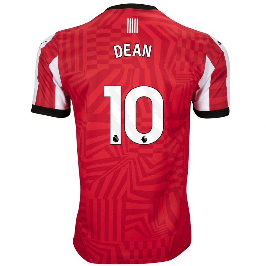 Women Football Rianna Dean #10 Red White Home Jersey 2024/25 T-Shirt Canada