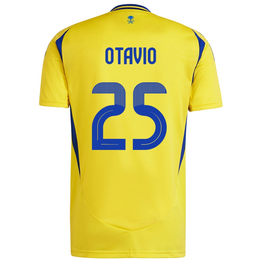 Femme Football Maillot Otavio #25 Jaune Bleu Tenues Domicile 2024/25 Canada