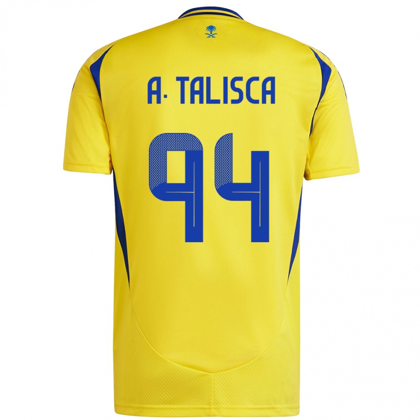 Femme Football Maillot Talisca #94 Jaune Bleu Tenues Domicile 2024/25 Canada