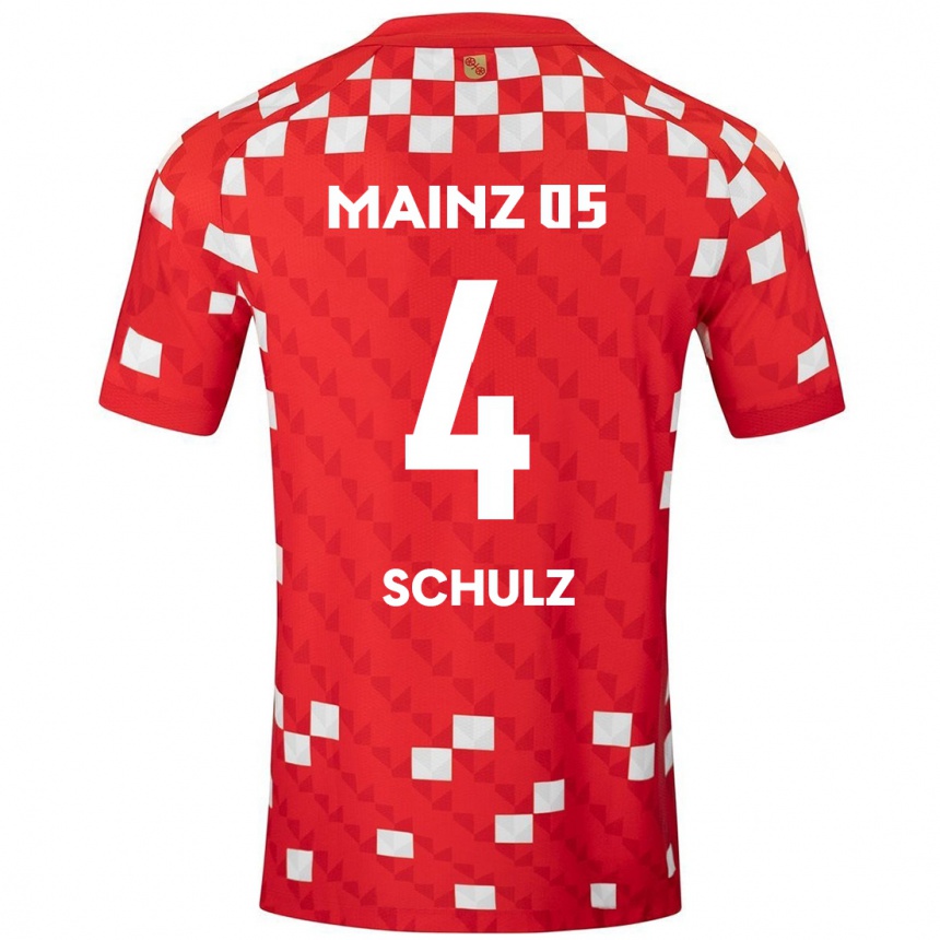 Femme Football Maillot Philipp Schulz #4 Blanc Rouge Tenues Domicile 2024/25 Canada