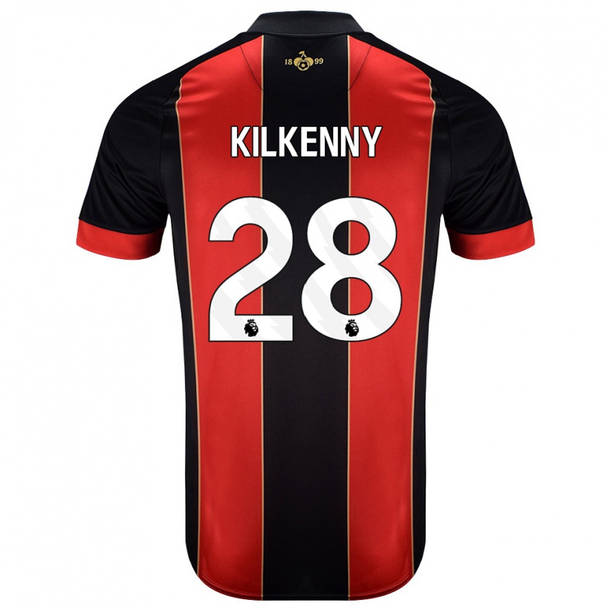 Women Football Gavin Kilkenny #28 Red Black Home Jersey 2024/25 T-Shirt Canada