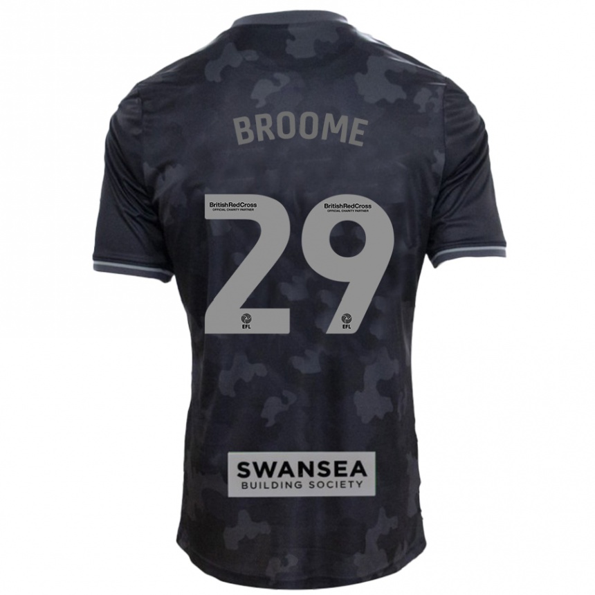 Women Football Nathan Broome #29 Black Away Jersey 2024/25 T-Shirt Canada