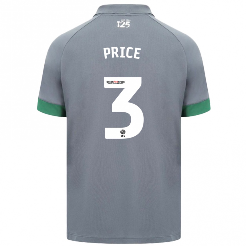 Women Football Ffion Price #3 Dark Gray Away Jersey 2024/25 T-Shirt Canada